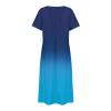 SGASY Club Modern Halloween Dress Women Shift Short Sleeve Cotton Print Tunic Dress for Women Softest Crew Neck Blue M view 3