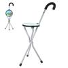 Folding Walking Stick Seat, Hold 198lbs Folding Cane with Seat, Portable and Multi-Functional Iron Crutch Walking Cane with Seat, Anti-Slip Travel Tripod Chair for Seniors and Travelers view 1