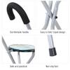 Folding Walking Stick Seat, Hold 198lbs Folding Cane with Seat, Portable and Multi-Functional Iron Crutch Walking Cane with Seat, Anti-Slip Travel Tripod Chair for Seniors and Travelers view 3