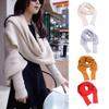 Women Winter Knitted Blanket Long Shawl Wrap With Sleeves Solid Color Crochet Sweater Scarf Multi-Use Poncho Cape Neck Warmer view 4