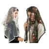 DGFJY Floral Sheer Shawl Embroidered Floral Shawl Headscarf Tudung Hijab Headcovering Scarf Church Shawl Wraps For Women Church Sha, White view 2