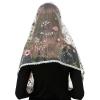 DGFJY Floral Sheer Shawl Embroidered Floral Shawl Headscarf Tudung Hijab Headcovering Scarf Church Shawl Wraps For Women Church Sha, White view 3
