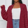 Maiyifu-GJ Womens Long Cardigan Sweater Long Sleeve Open Front Cable Knit Outwear Fall Fashion Knitted Jacket Coats (Red,XX-Large) view 3