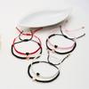 COLORFUL BLING 2Pcs Love Heart Bracelet Adjustable Thread String Protection Long Distance Matching Bracelet for His and Her Couples Friendships Relationship Jewelry-black white view 4