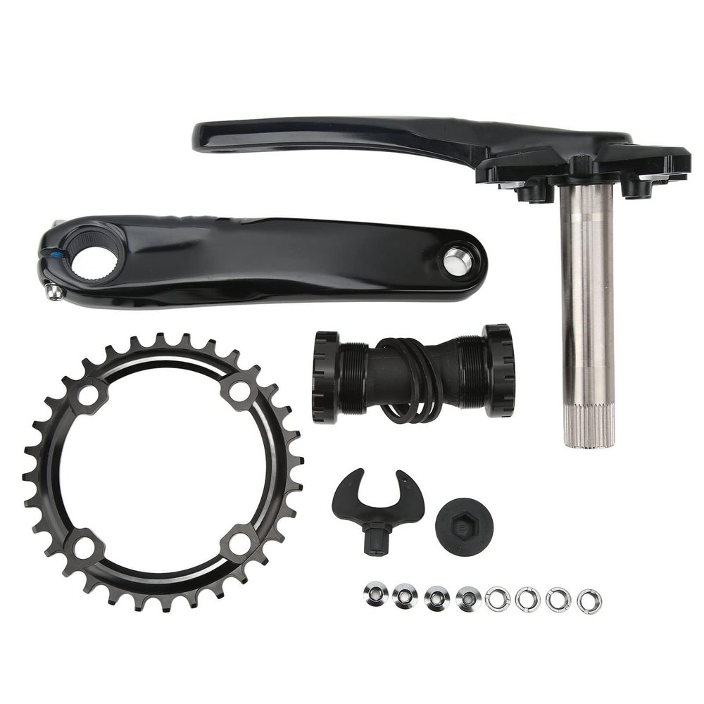 XHTLLO Bike Crankset, 170mm Bike Bottom Bracket Set, Ergonomic Structure 912 Speed 32T Chainring Bike Crank Arm Set, for Road Mountain Bike