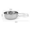 Keenso Camping Bowl with Scale, Foldable Handle, Stainless Steel, Lightweight Cup, Outdoor Use for Camping, Hiking, Picnics (Small 500ml) view 2
