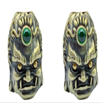 Seeby 2pcs New Keeper Brass Knife Pendants Bead Vintage Umbrella Rope Beads EDC Outdoor Flashlight DIY Paracord Lanyard Bracelet Accessories (p14)
