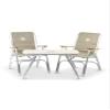 FORMA MARINE Folding Aluminum High Back Gray Boat Chairs Teak Armrests, 3 Piece Bundle Set, 2 M150+Folding Alu.and Melamine Boat Table M250-20''X35''X24''-B150G250 view 1