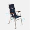 FORMA MARINE Folding Aluminum High Back Navy Blue Boat Chairs Teak Armrests, 3 Piece Bundle Set, 2 M150+Folding Alu.and Melamine Boat Table M350-24''X24''X19.3''-B150NB350 view 2