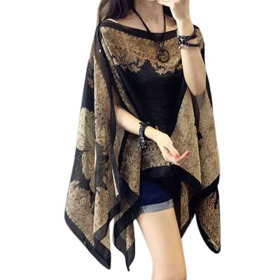 DGFJY Cardigan For Summer Beach Lightweight Wrap Soft Scarves Cute Flower Printed Cardigans For Ladies Girlfriend Women Sha, Black
