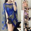 DGFJY Cardigan For Summer Beach Lightweight Wrap Soft Scarves Cute Flower Printed Cardigans For Ladies Girlfriend Women Sha, Black view 3