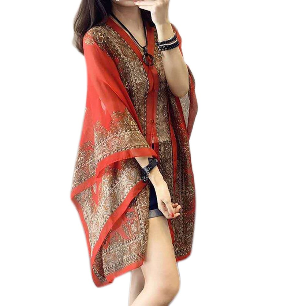 DGFJY Cardigan For Summer Beach Lightweight Wrap Soft Scarves Cute Flower Printed Cardigans For Ladies Girlfriend Women Sha