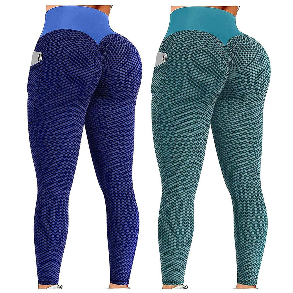 2PCS Womens Leggings Plus Size Tall Women Seamless Leggings High Waist Workout Gym Yoga Pants Tummy Control Scrunch Butt Lifting Booty Compression Tights Z-Green