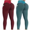 2PCS Womens Leggings Tummy Control Petite Leggings for Women Butt Lift High Waisted Tummy Control No See-Through Yoga Pants Workout Running Gym Scrunch Compression Booty Tights view 1