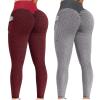 2PCS Leggings for Women High Waist Tummy Control Leggings for Women Butt Lift High Waisted Tummy Control No See-Through Yoga Pants Workout Running Leggings Scrunch Butt Seamless Gym Booty Tights view 1