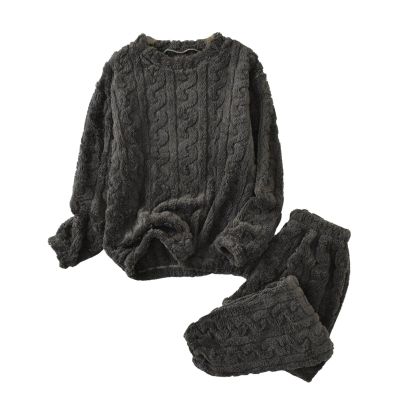 Women's Fuzzy Pajama Sets Soft Warm Jackets Long Pants Fluffy Sleepwear Loungewear Fleece Pj 2 Piece Plush Lounge Sets