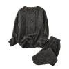 Women's Fuzzy Pajama Sets Soft Warm Jackets Long Pants Fluffy Sleepwear Loungewear Fleece Pj 2 Piece Plush Lounge Sets view 1