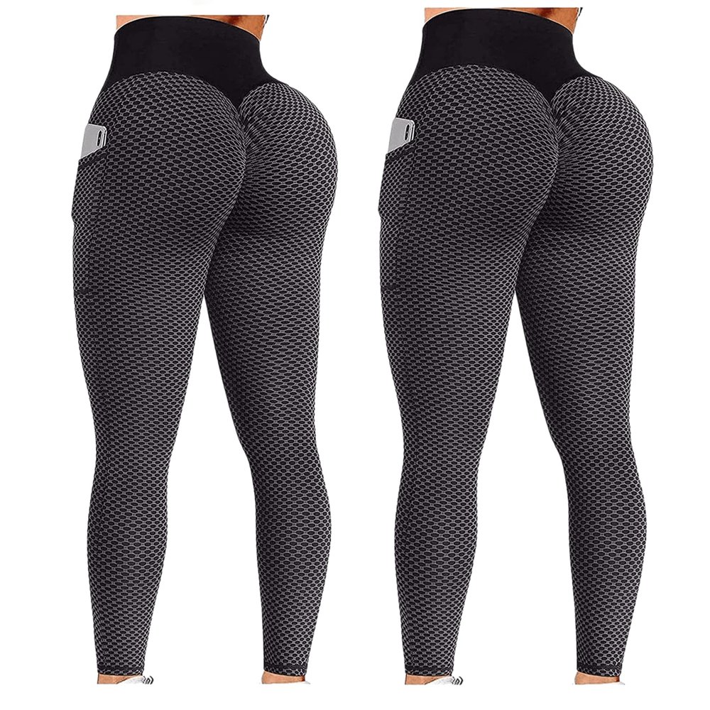 2PCS Workout Leggings for Women Plus Size Under 12 Scrunch Butt Lifting Workout Leggings for Women Seamless High Waisted Tummy Control Yoga Pants Gym Compression Tights