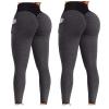 2PCS Workout Leggings for Women Plus Size Under 12 Scrunch Butt Lifting Workout Leggings for Women Seamless High Waisted Tummy Control Yoga Pants Gym Compression Tights view 1