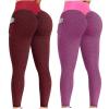 2PCS Butt Lifting Leggings for Women Under 15 Workout Leggings for Women Seamless Scrunch Tights Tummy Control Gym Fitness Girl Sport Active Yoga Pants view 1
