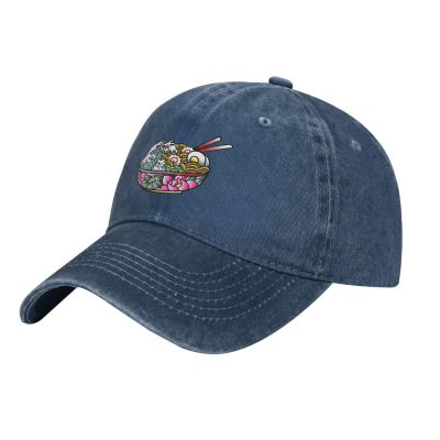 Ramen Baseball Cap for Men Women Hats Adjustable Vintage Cowboy Hat Navy Blue