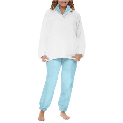 Pajama Sets for Women 2 Piece Fleece Fuzzy Fluffy Pajamas Sets Pullover Pants Loose Plush Sleepwear Fuzzy Loungewear