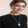 Fashion 21 Catholic Pope Francis Cross Pendant 24" Box, Cuban, Rope Chain Necklace (Silver/Rope Chain) view 4