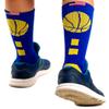 Forever Fanatics Basketball Socks For Men & Boys Crew Socks With Basketball Arm Sleeve - Made in USA (N 24 Yellow Purple, 11-18 Years) view 2