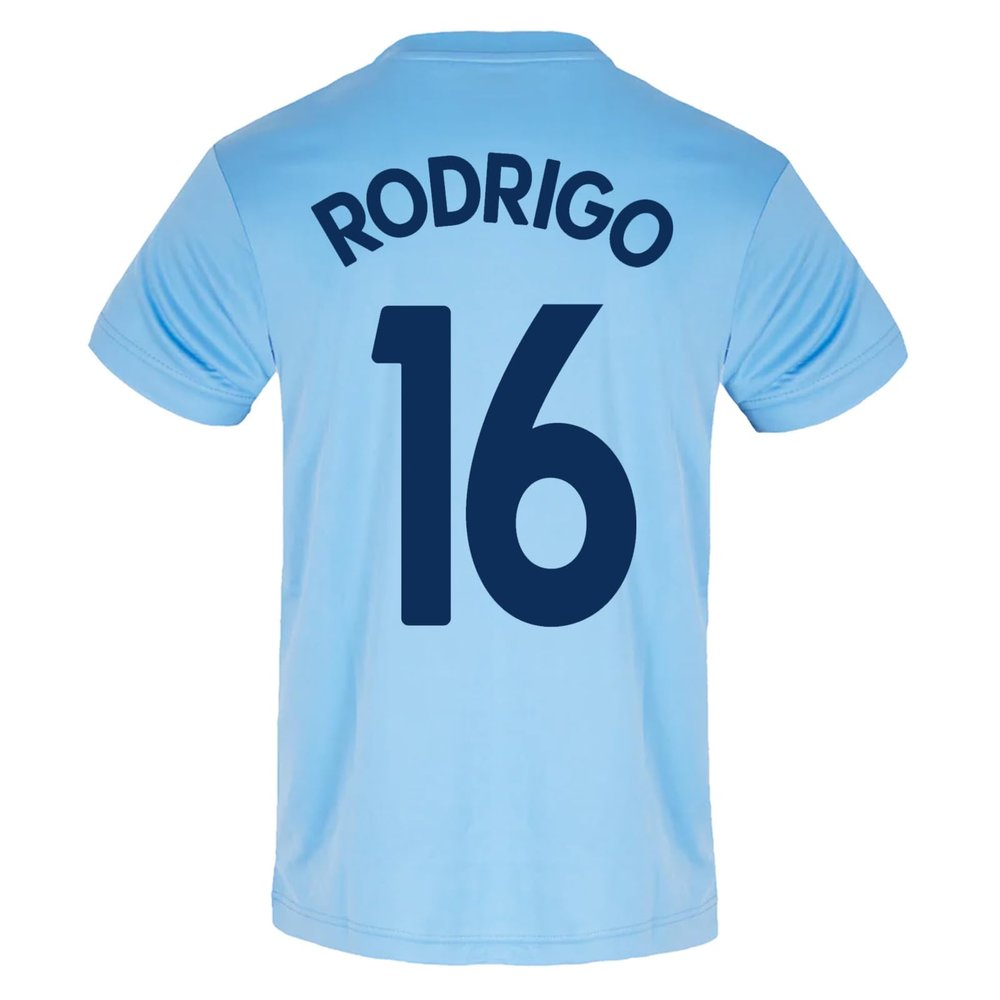 Manchester City FC Mens Rodrigo 16 Poly T-Shirt Sky Blue Medium