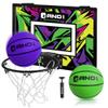 AND1 Over The Door Mini Basketball Hoop: 18x12 Shatterproof Backboard, 2 Mini Basketballs, and Hand Pump Included- Ultimate Indoor Basketball Accessory for Kids and Adults, No Tools Required view 1