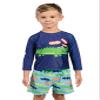 INGEAR Boys' Sun Shirt Rash Guard and Swim Shorts Combo Sun Protective Clothing Set Bathing Suit Set for Boys (US, Numeric, 2, Chomp Gator) view 1
