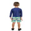 INGEAR Boys' Sun Shirt Rash Guard and Swim Shorts Combo Sun Protective Clothing Set Bathing Suit Set for Boys (US, Numeric, 2, Chomp Gator) view 2