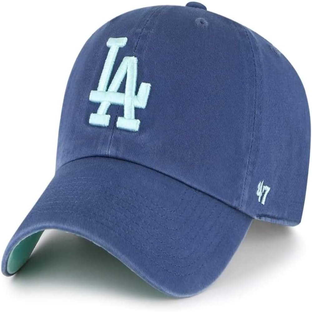 47 Los Angeles Dodgers Primary Logo Ballpark Clean Up Dad Hat Baseball Cap (Timber Blue)