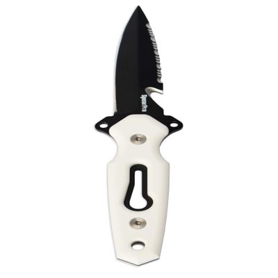SpearPro Ranger Dagger Knife - Teflon Coated Stainless Steel 3.5" - Mount on Weight belt or Leg - Spearfishing, Hunting, Scuba Diving, Snorkeling, Hunting, Camping, Kitchen Knife (Cream White)