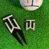 The Mujen Golf Ball Marker, Golf Alignment Ball Marker for Putting, Golf Divot Tool, Golf Training Aid Golf Accessories with Hat Clip, Cleaner, Club Holder, Golf Gift (Platinum) view 4
