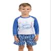 INGEAR Boys' Sun Shirt Rash Guard and Swim Shorts Combo Sun Protective Clothing Set Bathing Suit Set for Boys (US, Numeric, 4, Scuba TIME) view 1