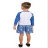 INGEAR Boys' Sun Shirt Rash Guard and Swim Shorts Combo Sun Protective Clothing Set Bathing Suit Set for Boys (US, Numeric, 4, Scuba TIME) view 2