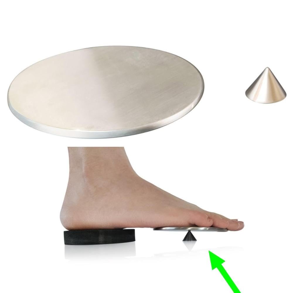 AcrobaX Balance Disc Trainer, 4-inch, Stainless Steel, for Acrobats, Athletes, Longevity, and Ankle Rehab for Balance Improvement, Adavanced Level Difficulty