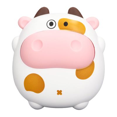 gernie Hand Warmers Rechargeable, Mini Cartoon Cow Shape Electric Hand Warmer 1800mAh Portable Pocket Heater Reusable USB Hand Warmer Cute Electric Hand Heater for Outdoor, Camping, Small, White