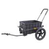 Xspec 2-in-1 Bike Cargo Trailer Pushcart, Bicycle Trailer with Removable Box and Waterproof Cover, Black, Pushcart Stroller with Tow Hitch and Removable Handlebar view 1