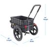 Xspec 2-in-1 Bike Cargo Trailer Pushcart, Bicycle Trailer with Removable Box and Waterproof Cover, Black, Pushcart Stroller with Tow Hitch and Removable Handlebar view 4