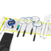 EastPoint 2-in-1 Volleyball & Badminton Set - Black Steel Poles - Adjustable Height for Backyard Games - 4 Rackets & 2 Shuttlecocks for Lawn Games - Volleyball & Pump for Outdoor Sports view 1