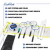 EastPoint 2-in-1 Volleyball & Badminton Set - Black Steel Poles - Adjustable Height for Backyard Games - 4 Rackets & 2 Shuttlecocks for Lawn Games - Volleyball & Pump for Outdoor Sports view 2