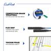 EastPoint 2-in-1 Volleyball & Badminton Set - Black Steel Poles - Adjustable Height for Backyard Games - 4 Rackets & 2 Shuttlecocks for Lawn Games - Volleyball & Pump for Outdoor Sports view 3