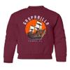 superhotapparel Gasparilla 2024 Tampa Florida Pirate Ship Logo Youth Crewneck Sweatshirt (Maroon, Youth X-Large) view 1