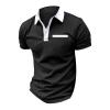 Casual Summer Polo Shirts for Men Slim Fit Muscle Sports Golf Tops Short Sleeve Lapel Collar Business Commute Tees Workout Lightweight Wicking Cotton T Shirts Black view 3