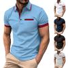 Men's Polo T Shirt Slim Fit Performance Short Sleeve Casual Shirts Solid Gym Workout Tees Summer Cotton Golf Sports Tops Navy view 4