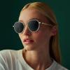 CARFIA Retro Round Polarized Sunglasses for Women UV Protection Acetate Arms Metal Frame Driving Glasses view 2