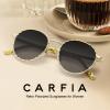 CARFIA Retro Round Polarized Sunglasses for Women UV Protection Acetate Arms Metal Frame Driving Glasses view 4
