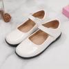 Kids Girls' Leather Shoes Spring/Autumn Solid Color Flat Bottomed Low Top Single Shoe Party (White, 12 Little Child) view 2